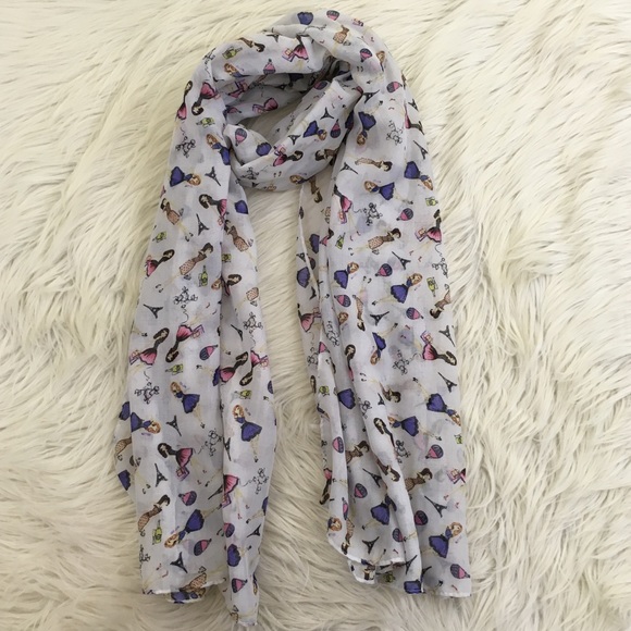 Joico Accessories - Joico Womens Eiffel Tower Poodles Pattern Scarf
